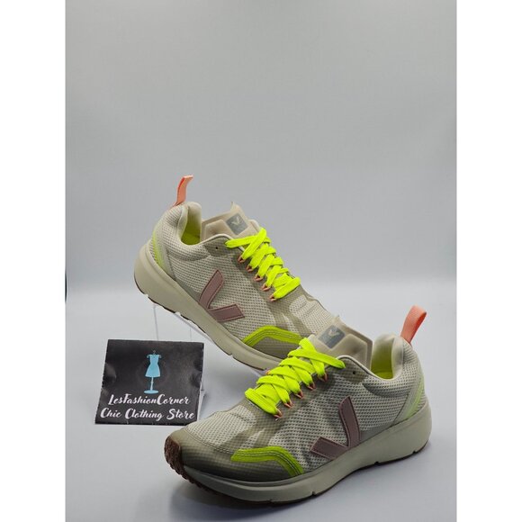 VEJA Women's Natural Babe Jaune Fluo Condor 2 Alveomesh Running Shoes Sz 9 2518 - Picture 5 of 16